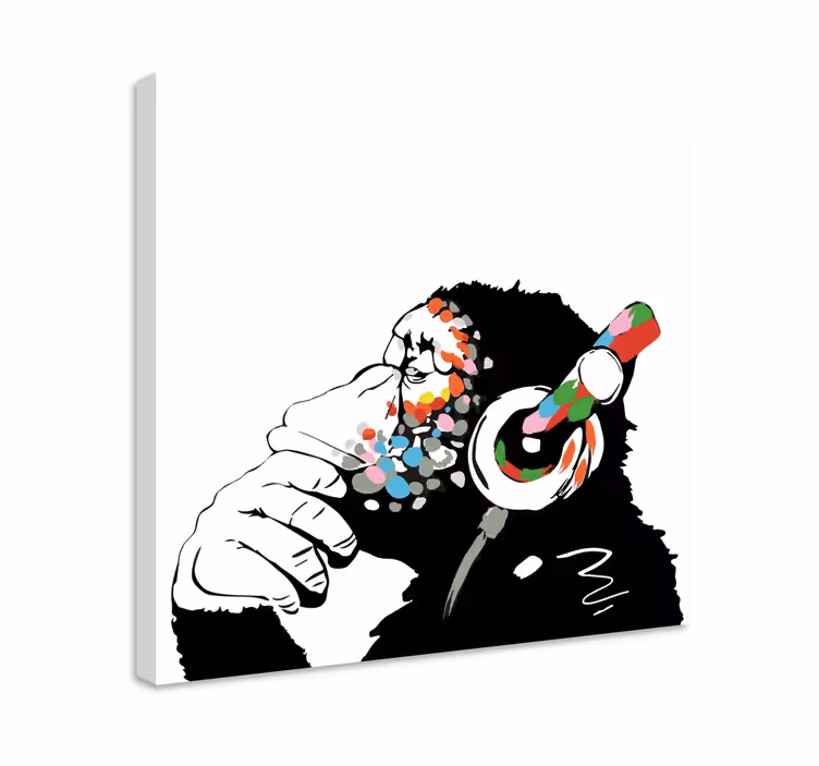 Mono banksy música musikk lerret kunst - Tenstickers