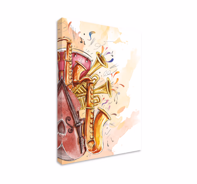 Musikkinstrumenter musikk lerret kunst - Tenstickers