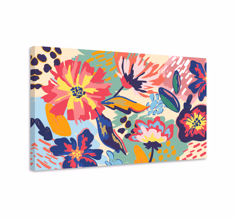 Abstrakt floral burst blomst lerretsbilde - Tenstickers