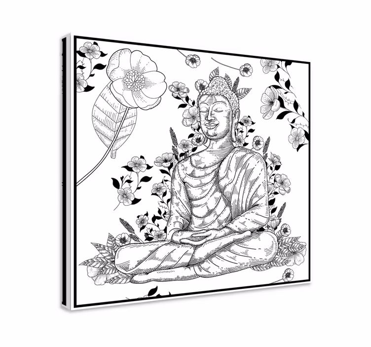 Buddha floral harmoni Buddha lerretsbilder - Tenstickers