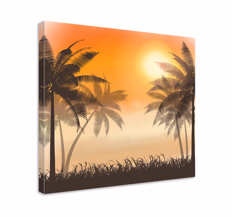 Solnedgang landskap lerret vegg kunst - Tenstickers