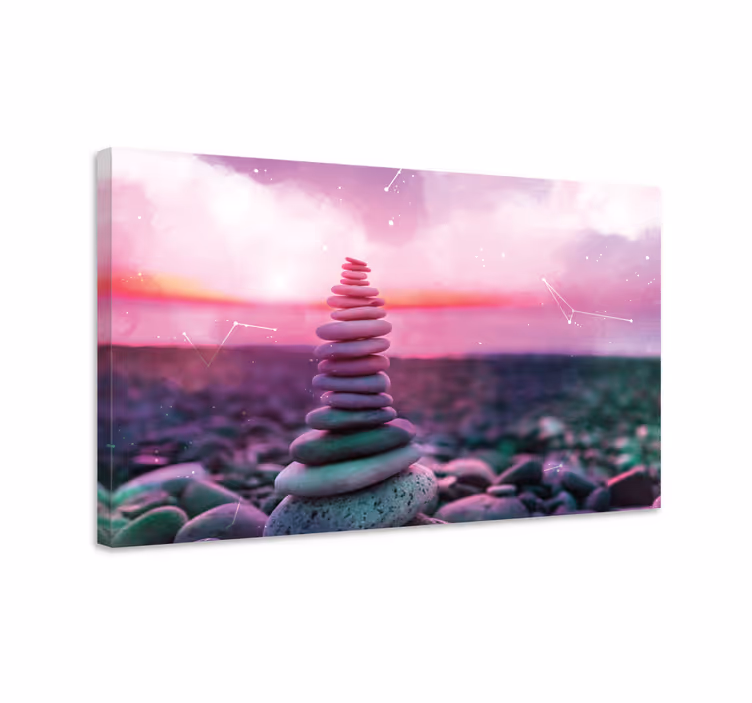 Zen steiner lerret kunsttrykk - Tenstickers