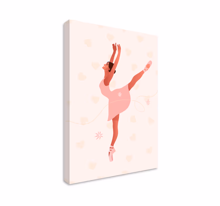 Bailarinas con corazones danser vegg lerret - Tenstickers