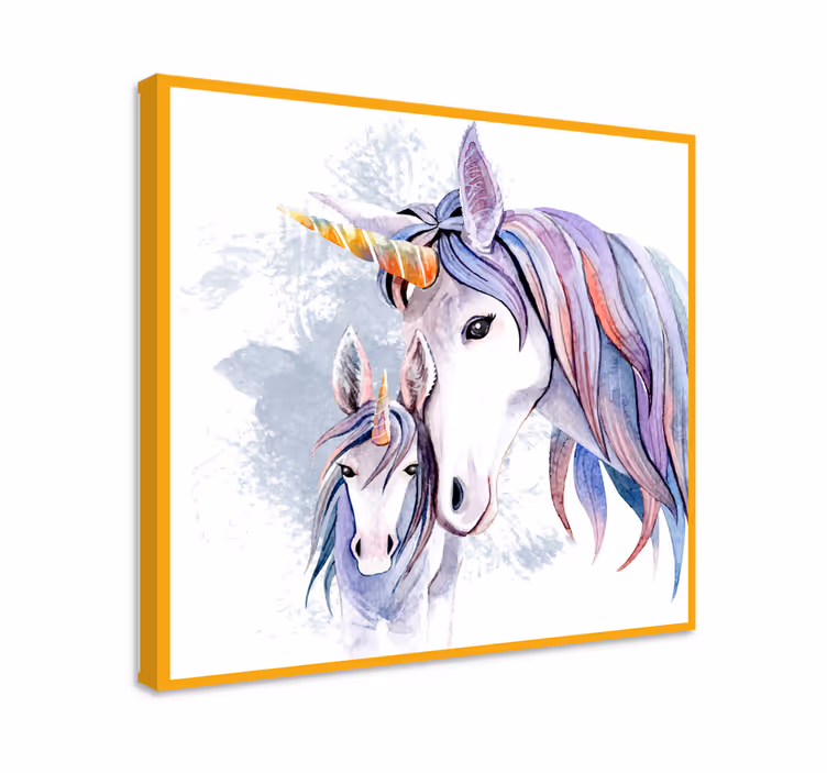 Unicornios madre e hijo unicorn veggtrykk - Tenstickers