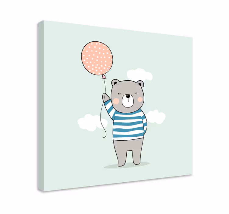 Søtt bjørneballong 3d lerretsbilder - Tenstickers