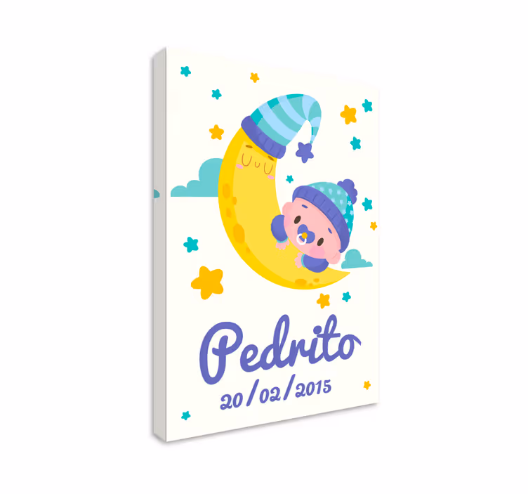 Baby lerretsbilde sovende baby på månen - Tenstickers