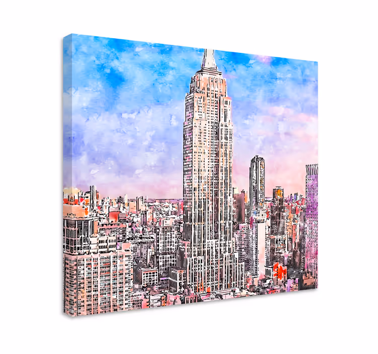 Ciudades new york city lerretstrykk - Tenstickers