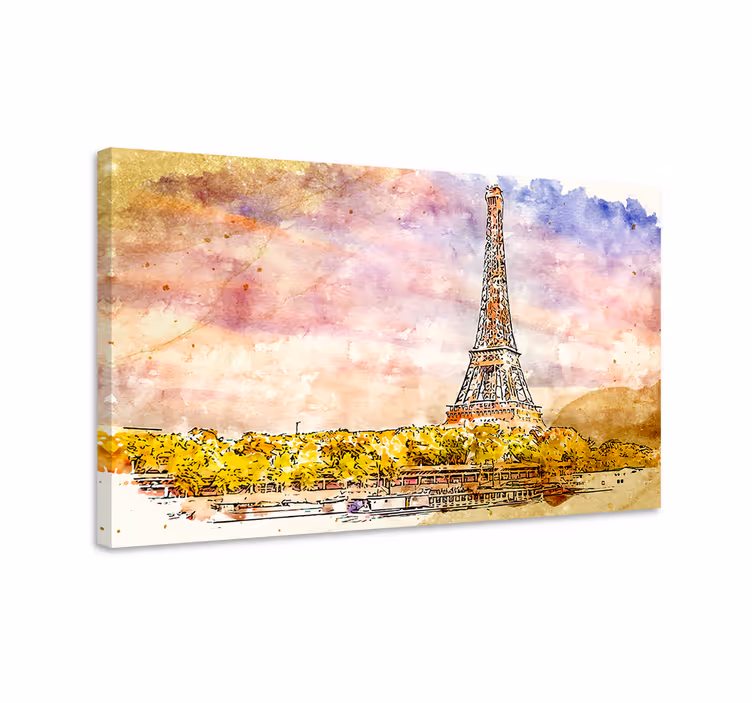 Eiffeltårnet i Paris by lerretstrykk - Tenstickers