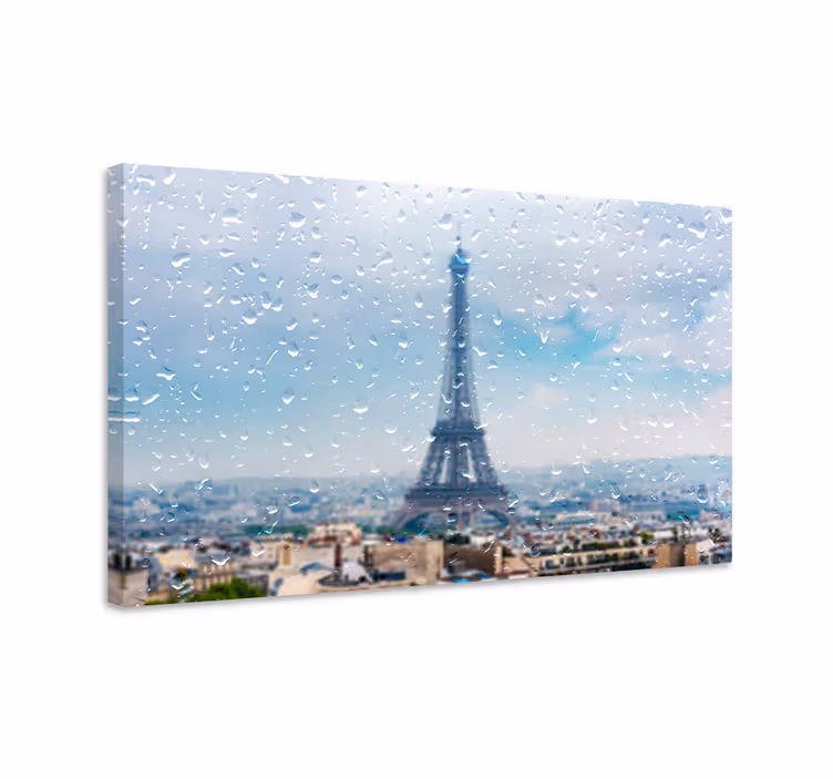 Paris by i regnbyen lerretstrykk - Tenstickers