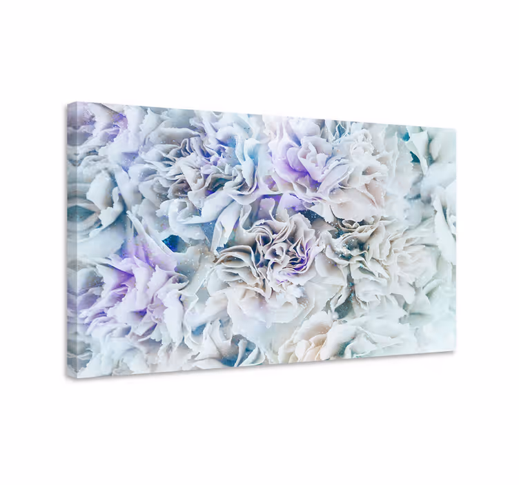 Elegante hvite blomster elegant lerret - Tenstickers