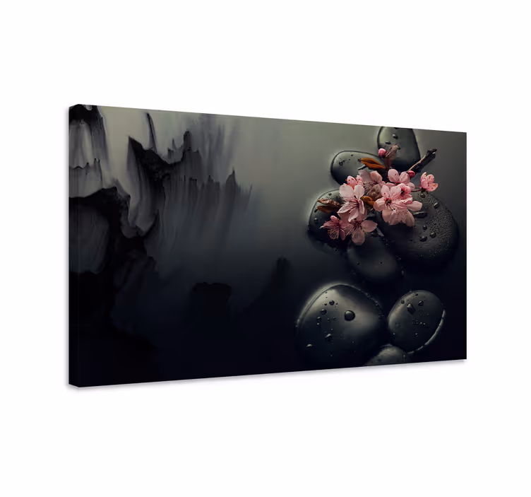Elegantes flores piedras zen elegant lerret - Tenstickers