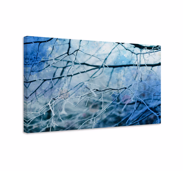 Vinter tregrener vegg kunst lerret - Tenstickers