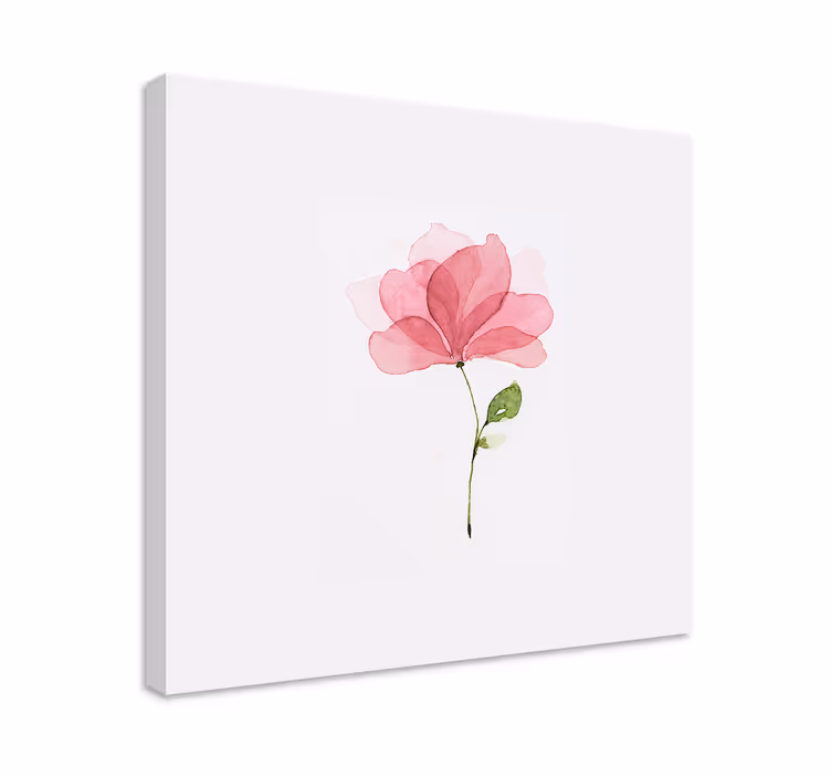 Akvarell rosa blomster lerret utskrifter - Tenstickers