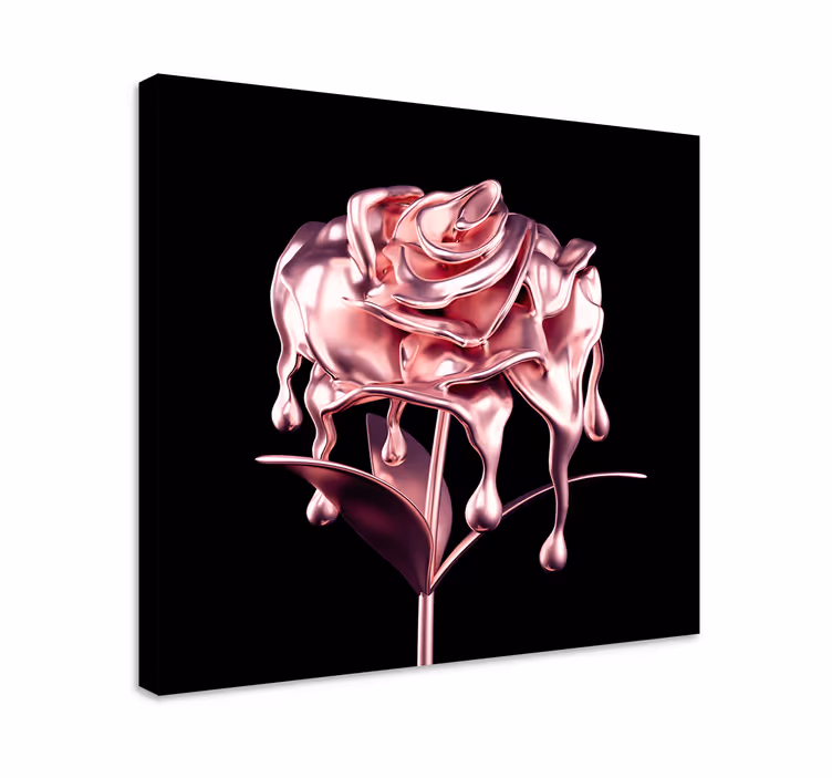 Smelter 3d rosa blomster lerret - Tenstickers