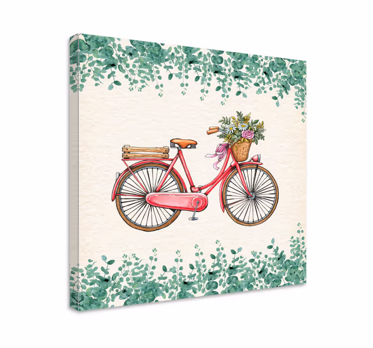 Rustikk vintage sykkel rustikk lerret kunst - Tenstickers