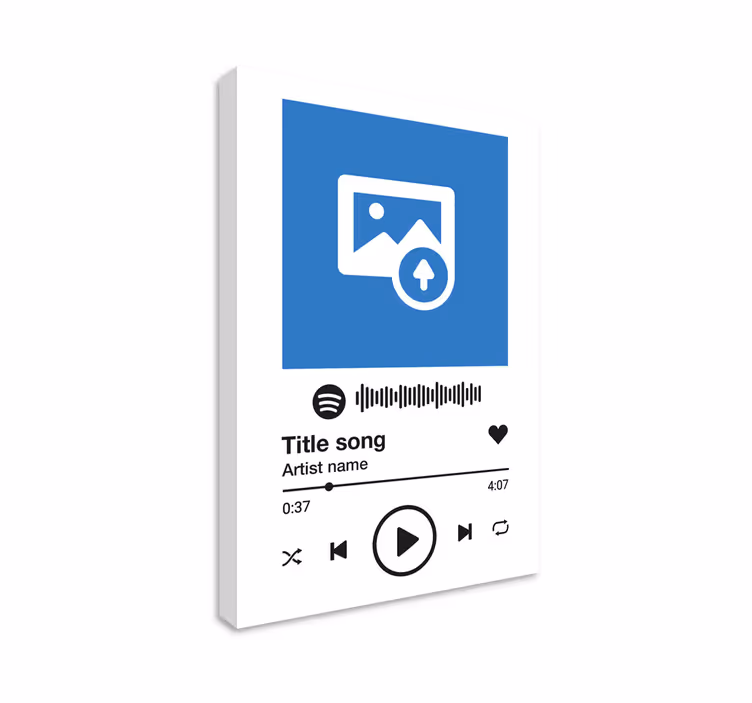 Spotify musikk hvit bakgrunn lerret kunst - Tenstickers