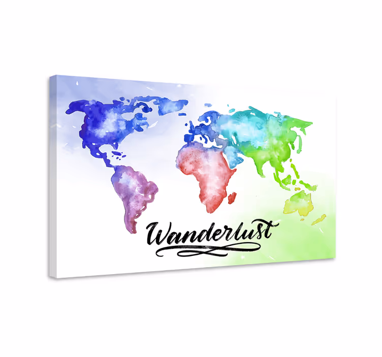 Wanderlust canvas wall art for master bedroom - Tenstickers