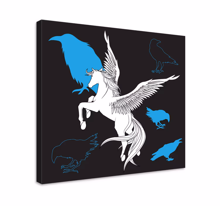 Dinosaurs lerretsbilde mytisk pegasusflukt - Tenstickers