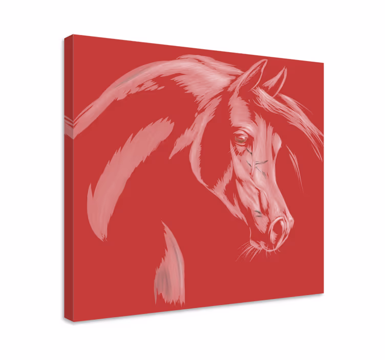 Rød tone hest lerretstrykk - Tenstickers