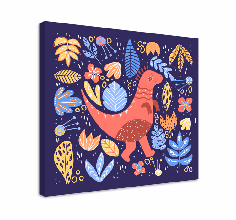 Dinosaurs lerretsbilde leken dinosaurillustrasjon - Tenstickers