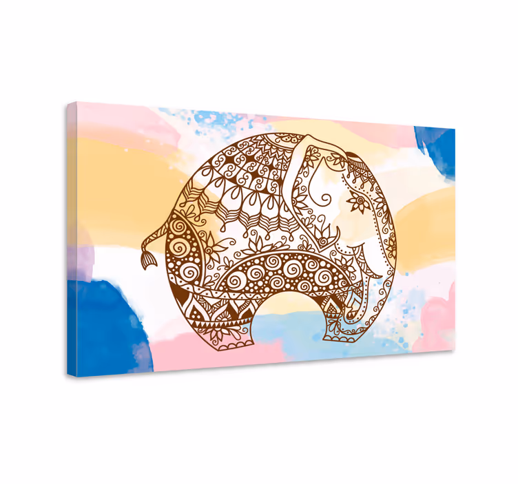 Elefant lerretsbilde dekorativ illustrasjon - Tenstickers