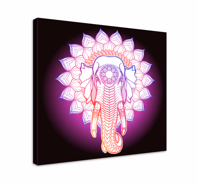 Elefant lerretsbilde majestetisk elefant mandala - Tenstickers
