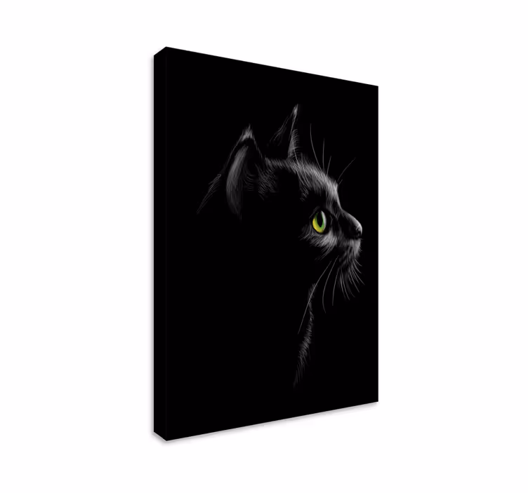 Fantastisk svart katt lerretstrykk - Tenstickers