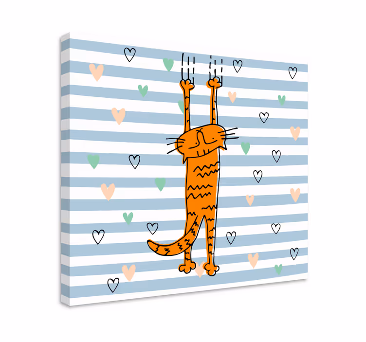 Katte lerretsbilde leken oransje katt - Tenstickers