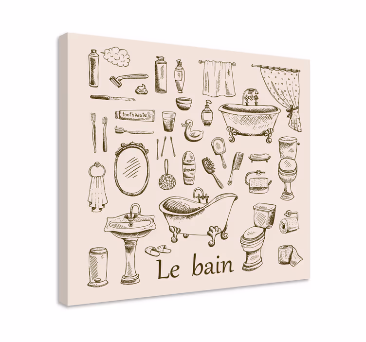 Vintage bad retro lerret kunst - Tenstickers