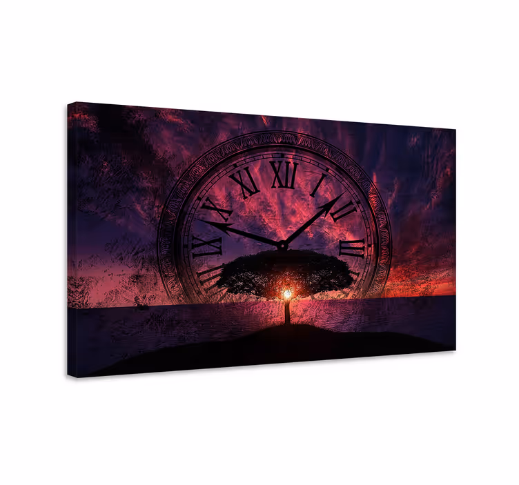 Abstrakte lerretsbilder timeless tree solnedgang - Tenstickers
