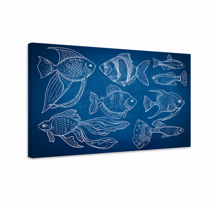 Marin fisk bad lerret kunst - Tenstickers