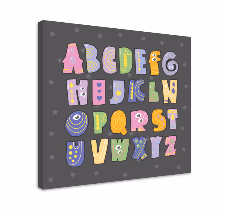 Alfabet lerretsbilde lekne bokstaver - Tenstickers
