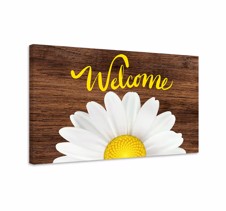 Bright daisy hilsen blomst lerretsbilde - Tenstickers