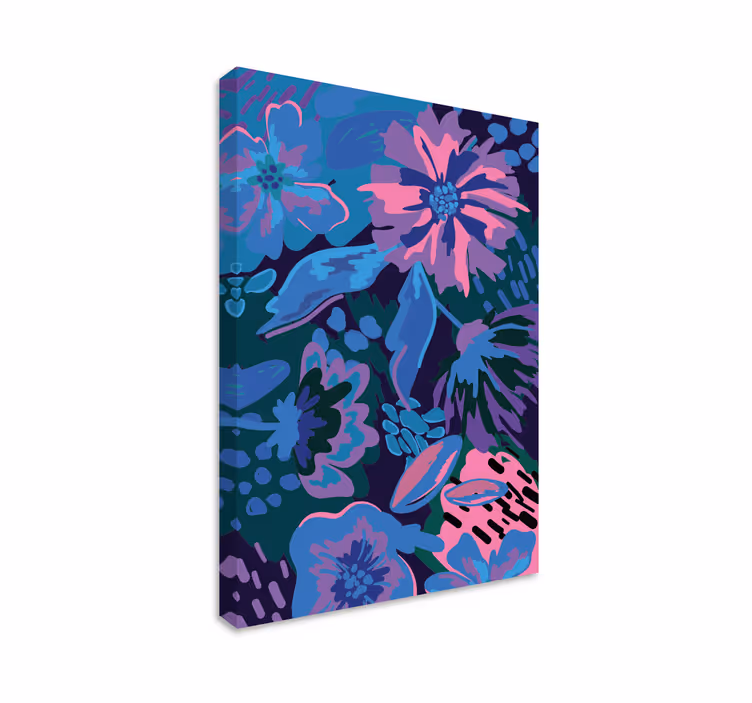 Blomst lerretsbilde med blomstrete abstrakt design - Tenstickers