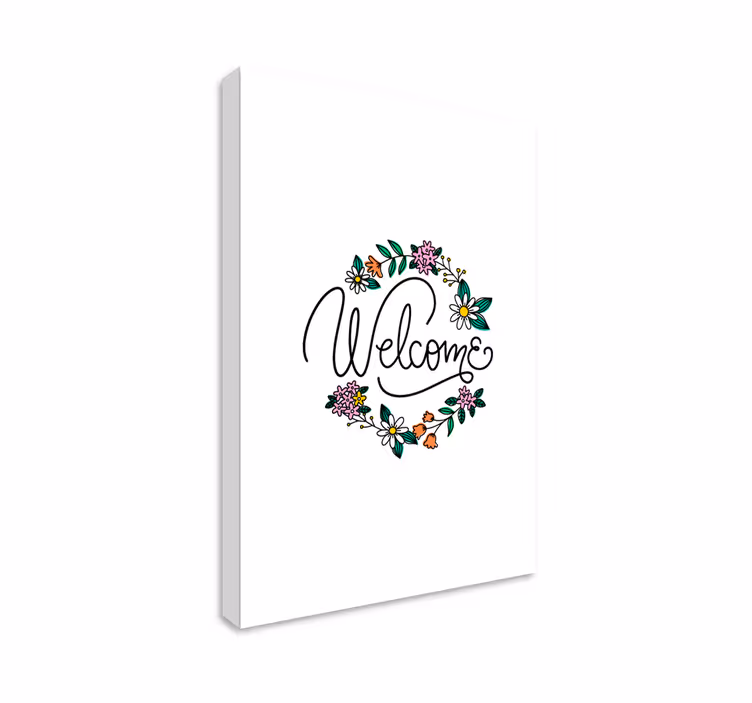 Lerretsbilde zen blomstrende velkomstkrans - Tenstickers