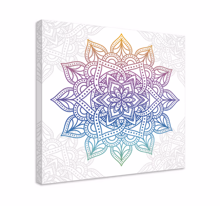 Fargerik gradient mandala lerret veggkunst - Tenstickers