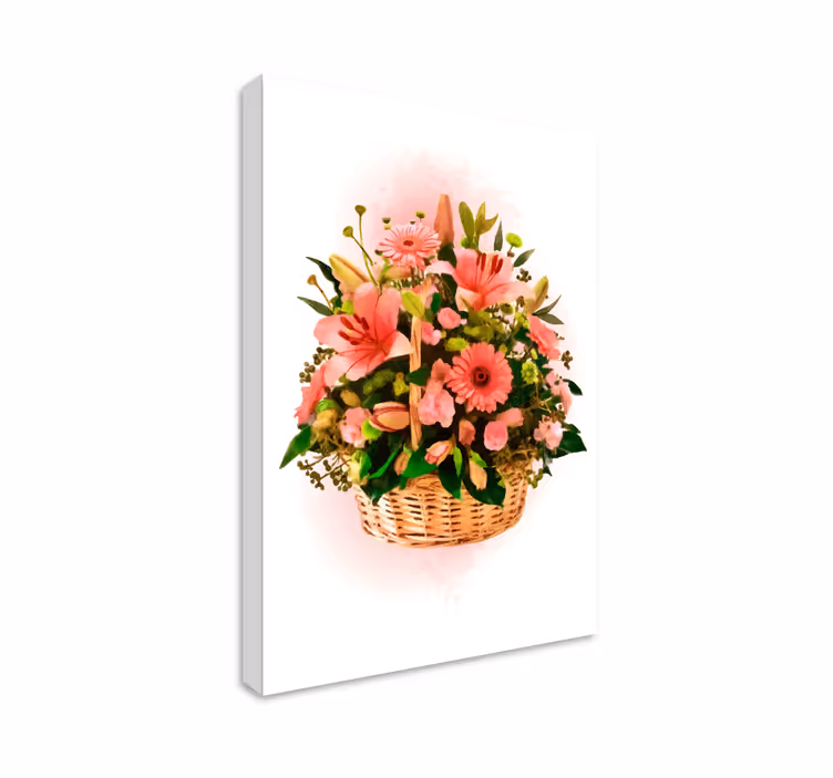 Blomstrende kurv blomst lerret - Tenstickers