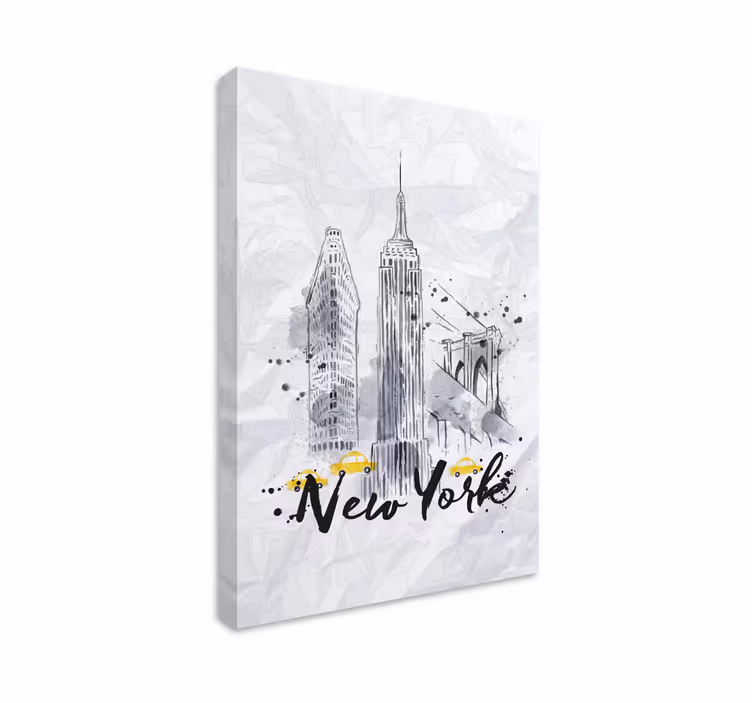 Skyline new york lerret bilder for gangen - Tenstickers
