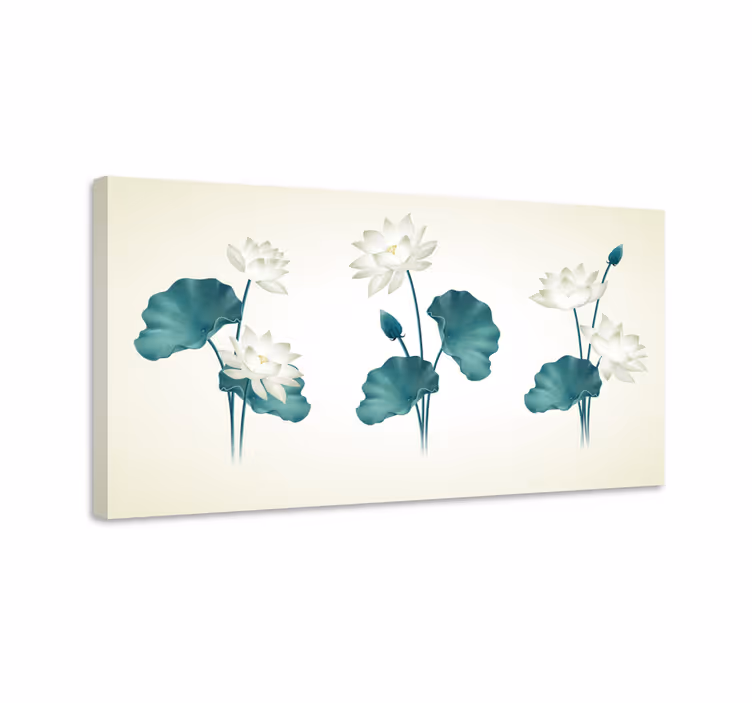 Lotusblomst hodegjerde lerretstrykk - Tenstickers