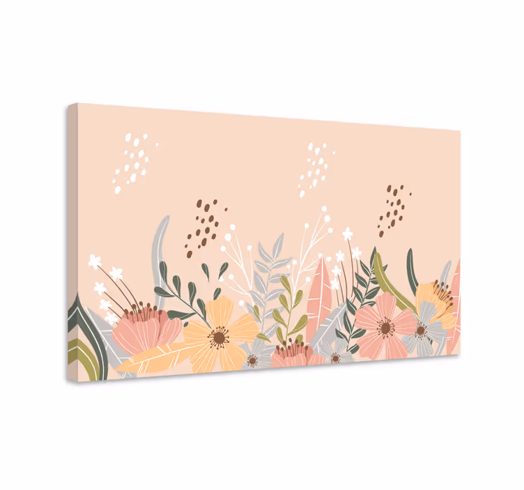 Pastell blomsterdesign blomst lerretsbilde - Tenstickers