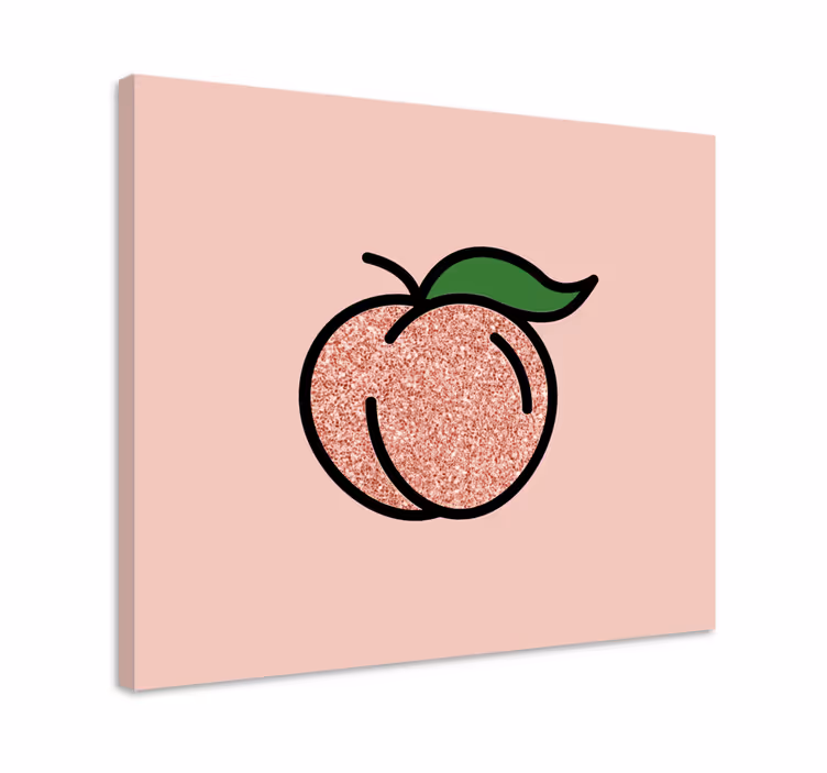 Frukt stillbilde lerretsbilde glitrende fersken illustrasjon - Tenstickers