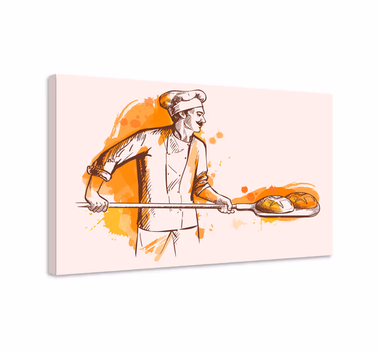 Frukt stillbilde lerretsbilde baker holder brød - Tenstickers