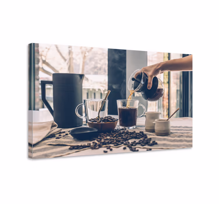 Kaffe skjenking ritual lerretsbilde pynt - Tenstickers