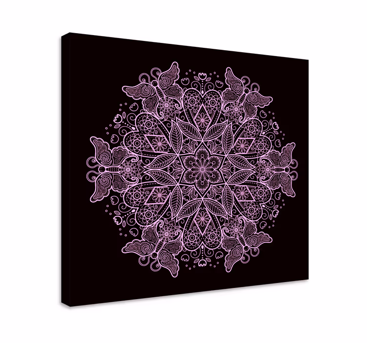 Sommerfugl mandala sommerfugl lerret vegg kunst - Tenstickers