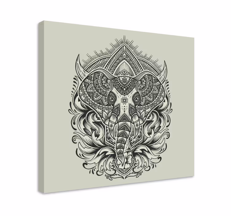 Elefant mandala lerret vegg kunst - Tenstickers