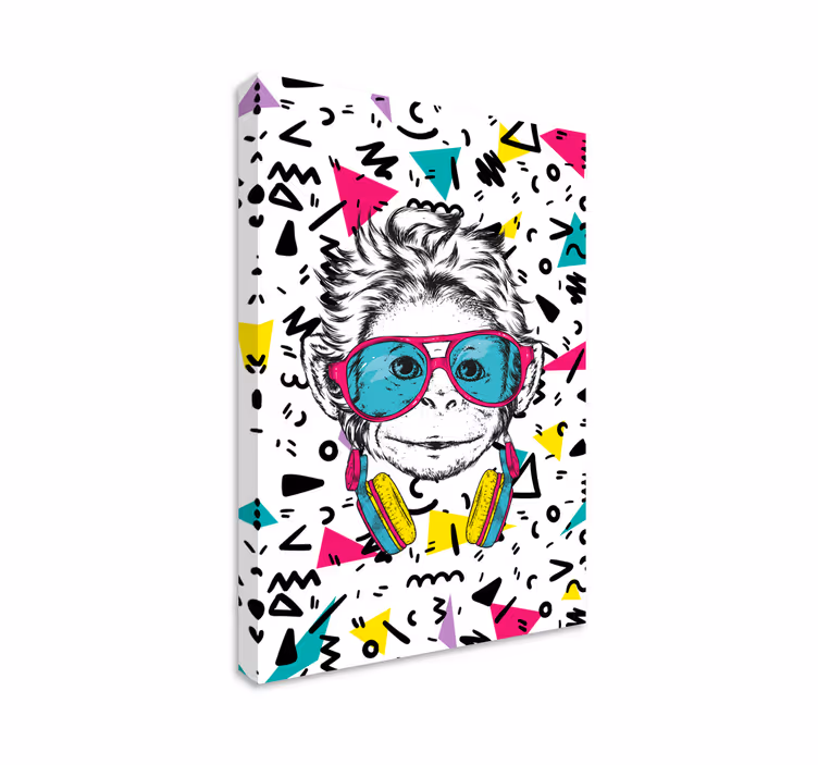 Funky ape lerretsbilde ungdom - Tenstickers