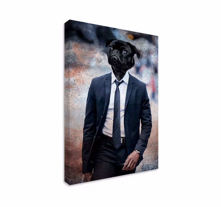Hunde lerretsbilde dapper hundeporträtt - Tenstickers