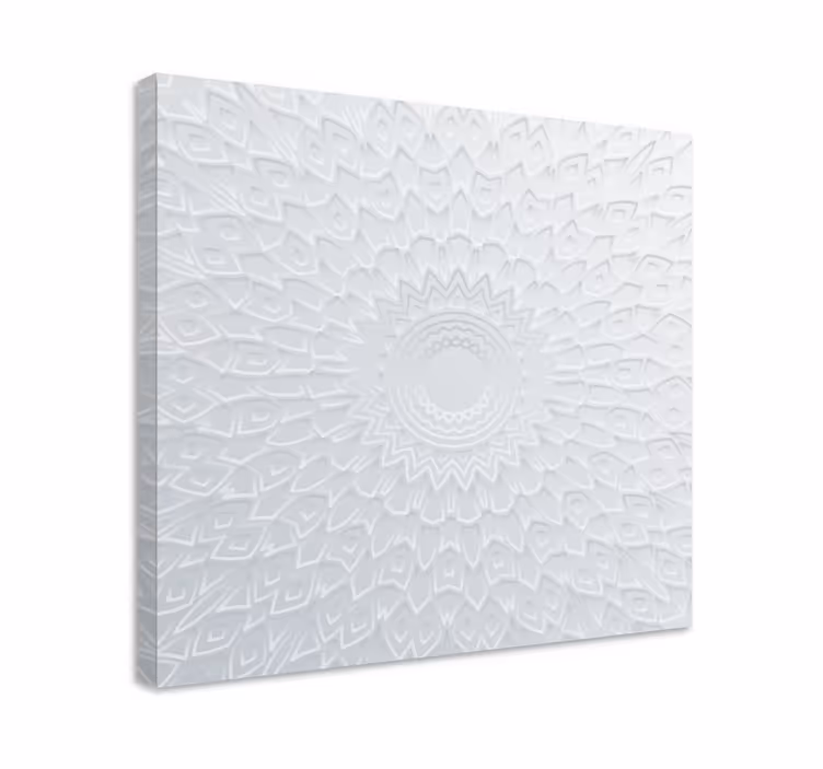 3d, hvit, mandala lerretsbilde moderne - Tenstickers