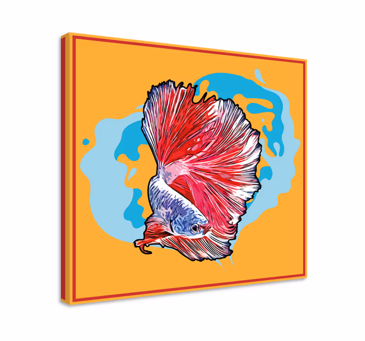 Abstrakte farger kerretsbilde fisk - Tenstickers