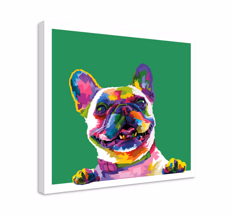Fransk bulldog regnbuehund lerretstrykk - Tenstickers